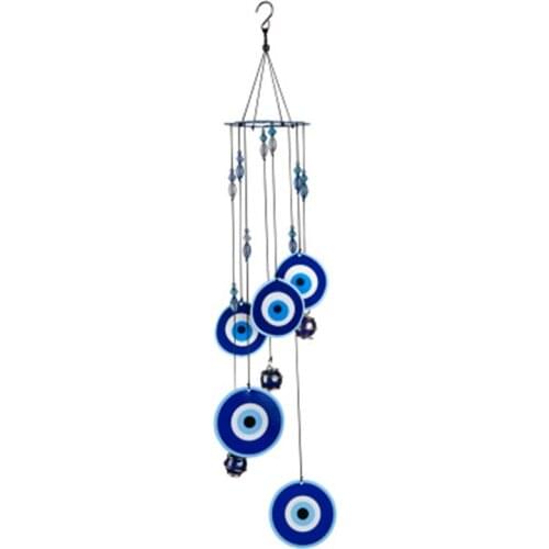 Wind Chimes Blue Turkey Evil Eye Amulet Protection Wall Hanging Home Garden Decoration Blessing Gift Lucky Pendant