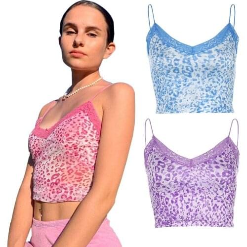 Sleeveless T-shirt V ladies tops Tank Vest Lace Neck Crop Blouse Summer