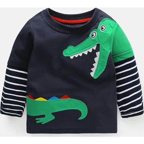ZWY521 boys t-shirt children t-shirts autumn cartoon kids shirts boys baby clothes boy t-shirt blouse dinosaur cars thick