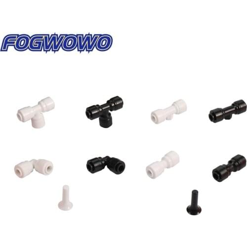 1/4" No Buckle Slip Lock Quick Connectors Low Pressure Misting Nozzles System Coupling Adapters Black White Color Optional 5Pcs