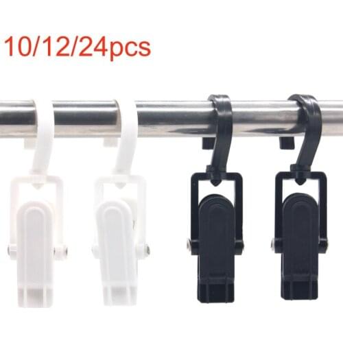 10/12/24pcs Clothes Pegs Plastic Clothespins Laundry Clips Portable Towel Bra Socks Hanger Hook Durable Household Drapery Clips
