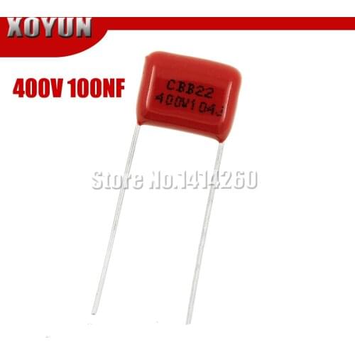 10PCS 400V104J Pitch 10mm 0.1UF 100NF 400V 104 CBB Polypropylene film capacitor