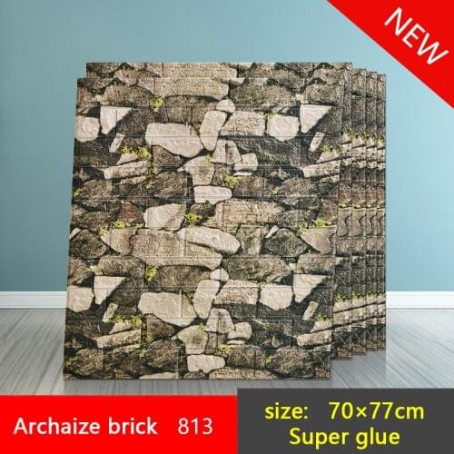 10pcs 3D Brick Wall Sticker DIY Self-Adhesive Wallpaper Decor Foam Waterproof Covering For Kids Room Kitchen Stickers