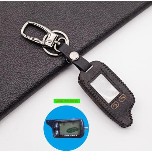 2-Way TZ 9030 LCD Remote Control Leather Key Case Cover for Russian Two way Car Alarm Tomahawk TZ-9030 TZ9020 TZ7010 H1 H2