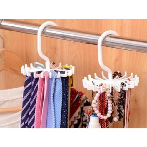 5pcs Ties storage rack 360degree Rotation Belts bracelet Rack Ties Hanger 20 Hooks Scarves Scarf for clothing Organizer