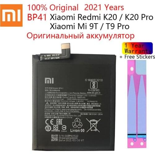 4000mAh BP41 Mobile Phone for XIAO MI Battery For Xiaomi Redmi K20 / Mi 9T mi9T T9 Xiomi Bateria