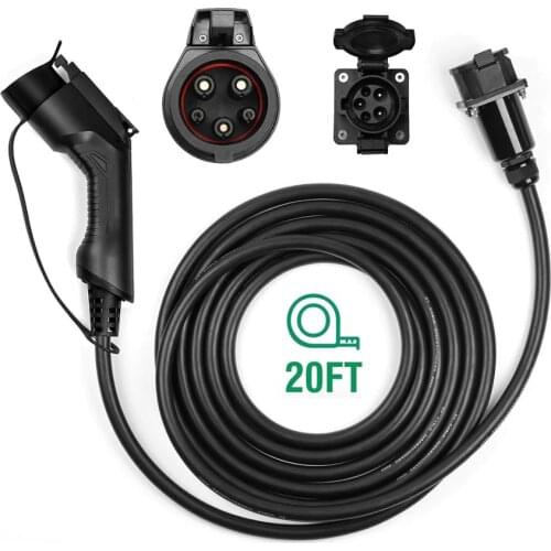Cars Charger EV Charging Extension Cable Type 1 SAE J1772 32A 20ft Electric Vehicle Cord for EVSE Car Charger Station 6.1M
