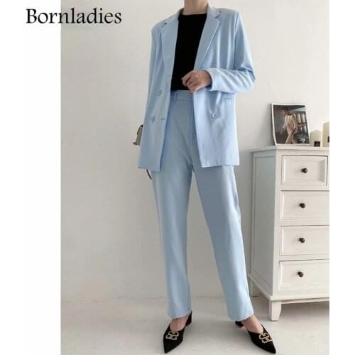 Женские элегантные брючные костюмы Bornladies China At AliExpress