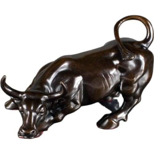 Big Wall Street Bronze Fierce Bull OX Statue decorations A
