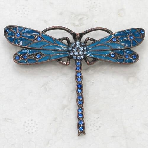 Dragonfly Brooch Blue Rhinestone Enamel Pin brooches C369 B3