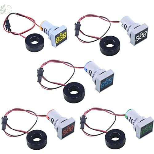 22MM AC20-500V 0-100A Digital LED Voltmeter Voltage Meter Indicator Pilot Light Ammeter Ampermeter Current Tester Gauge Auto Car