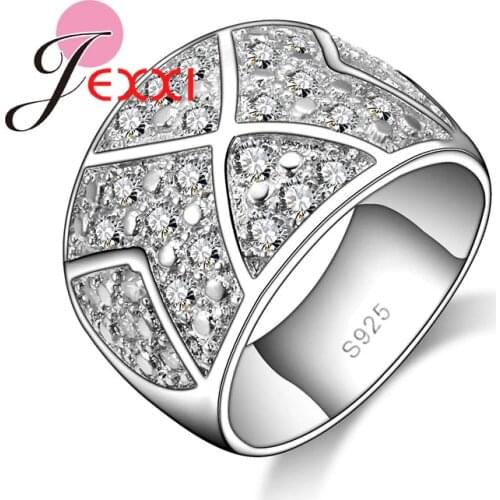Hotsale 925 Sterling Silver Wedding Band Fashion Women Rhinestone Engagement Rings Stainless Jewelry Free Shipping