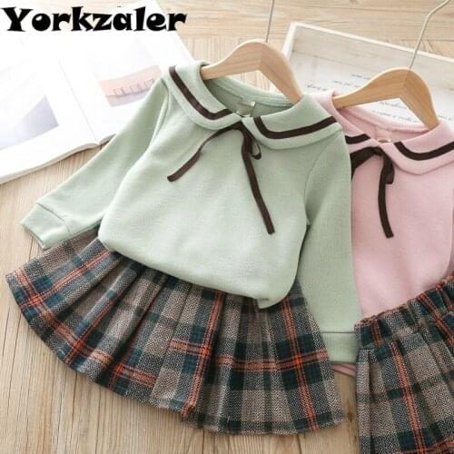 Toddler Girl Clothes Set Long Sleeve Sweater and Skirt Two Pcs Clothing Suit for Kids Baby Sweet Sets Basic Clothes
