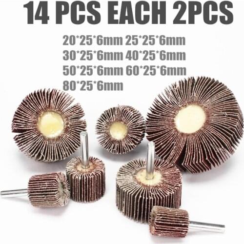 14PCS Accessories Sandpaper Sanding Flap Polishing Wheels Disc Set Shutter Wheel For Rotary Power Tools