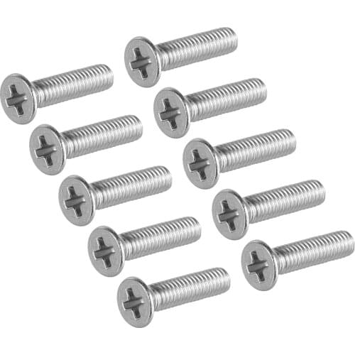Uxcell M3x12mm Flat Head Machine Screws, Phillips Cross Screw, 304 Stainless Steel, Fasteners Bolts 50Pcs