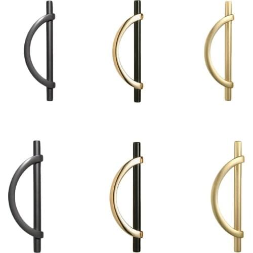 Light Luxury Cabinet Cupboard Pulls Half Circle Moon Wardrobe Handle Bedroom Kitchen Drawer Door Pulls Simple Design