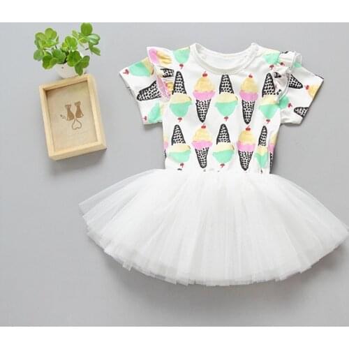 2020 Fashion Newborn Kids Baby Girls Toddler Infant Princess Printed Style Infant Pink Dress 1-5 Y Children Dresses Clothing