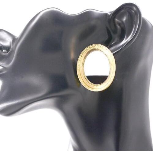 Fashion Punk Night Club Women Jewelry Personality metal Mirror Surface gold Moon Earrings Womens stud earring Pendientes Bijoux