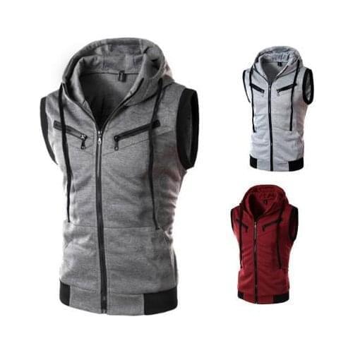 Sleeveless Sweatshirts Men New Style Hooded Vest Sport Casual Hoodie Men