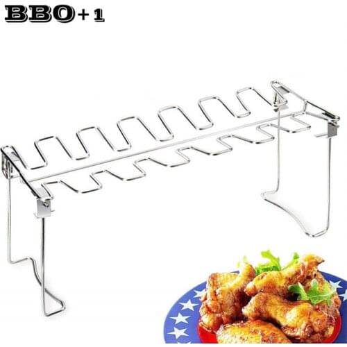 Stainless Steel Chicken Wing Leg Rack Barbecue Bracket BBQ Dishes for Grill Smoker Picnic Christmas BBQ Party Grill Holder Mesh