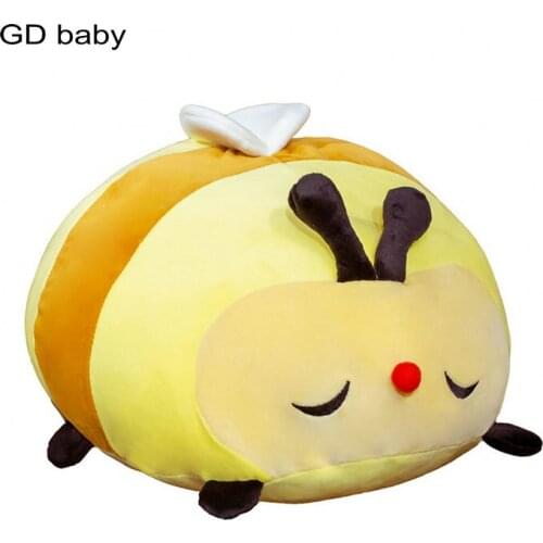 Cute Ball Shape Bee Plush Pillow Stuffed Cartoon lifelike Bees Plushies Doll toys for Children Hug Pillow School Sofa Decor Kid