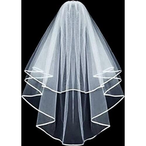 Cheap Arrival Bridal Veil Custom MadeTulle Comb For Bride Two layers Wedding Veils