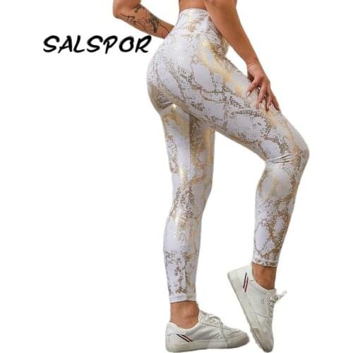 SALSPOR Snake Print Sexy Leggings Women Workout Butt Lifting High Waist Legging Push Up Mujer Exercise Gymwear Energy Serpentine