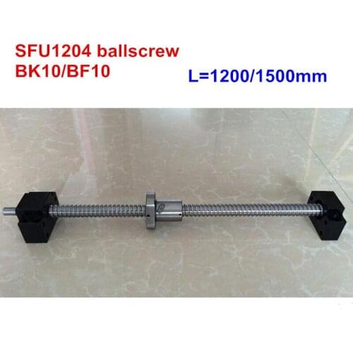 SFU1204 ballscrew 1200mm 1500mm + BK10/BF10 RM1204 CNC parts