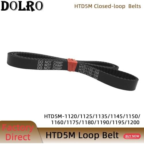 HTD5M Synchronous Timing belt perimet 1120/1125/1135/1145/1150/1160/1175/1180/1190/1195/1200 mm width15/20/25/30mm Rubber closed