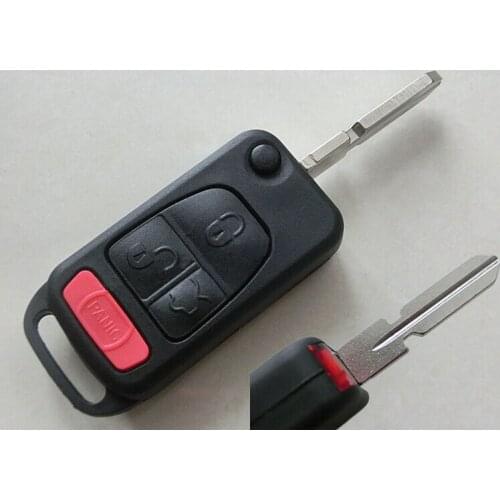 Replacement Flip Folding Remote Key Shell Case For Mecedes Benz M S E C 3+1 Panic Button With 4 Track HU39 Blade 5PCS/lot