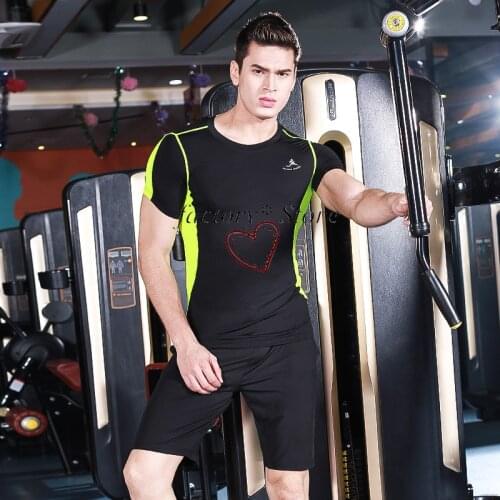 Basketball Running Sportswear Mens Casual Suit Spring Tights Men Short Sleeve Gym Clothes Drying Explosion