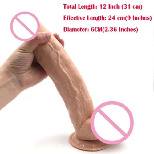 Super huge big dildo ( 310*60mm) Realistic penis cyberskinwith suction cup sex products for women dildo realistic rubber penis