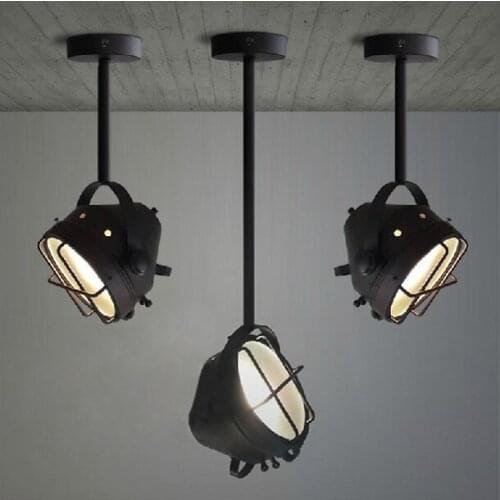 Loft Vintage Loft American Industry Black Iron Pendant Light Bedroom Bedside Dining Room Bar Hanging Lighting Lamp Ing deco