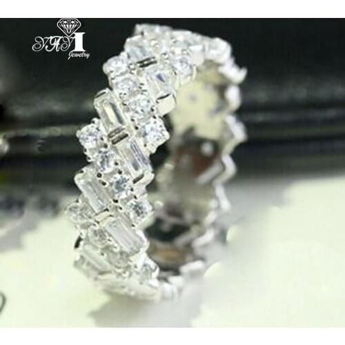 YaYI Jewelry Fashion Princess Claw Set Cut White Cubic Zirconia Silver Color Engagement Wedding Party Lovers Gift Rings