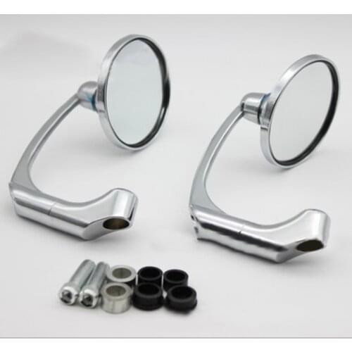 1 Pair 100% Brand New And High Quality Plating Round Rearview Rear View Mirrors Fits for 10mm handlebar size motorcycles