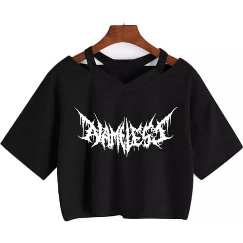 Japanese anime womenT-shirt lightning letter printing, sexy suspender T-shirt summer Harajuku goth punk womens top y2k clothes