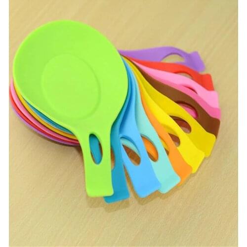 1Pc Silicone Spoon Insulation Mat Silicone Heat Resistant Placemat Drink Glass Coaster Tray hot sale Spoon Pad Kitchen Tool