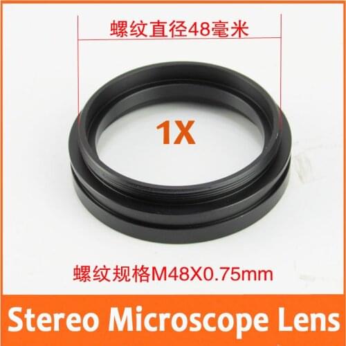 1pc 1X Barlow AUX Auxiliary Attachment Objective Lens Stereo Microscope M48*0.75 Accessories Fitting Accessory