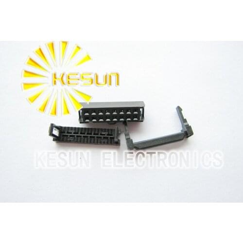 100PCS/LOT FC-16P 2x8P 2.54mm 16P IDC Socket With Strain Relief , ISP / JTAG Plug Conector