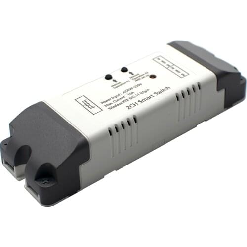 2pcs eWeLink WiFi 2 Channel Relay Smart Switch Self-locking Inching Google Home Alexa Voice Control Module DC 7-32V AC 85-250V