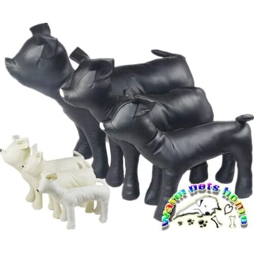 3pcs/lot black white leather dog models standing position dog puppy mannequin for pet shop