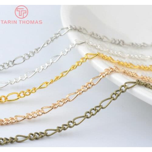 5 Meters Chain width:2.5MM Copper 3+1 Figaro Chains Special Link Chains Necklace Chains Diy Jewelry Findings Accessories