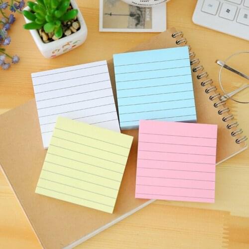 Simple Line Memo Pad Color Sticky Notes 80 Sheets Adhesive Agenda Paper Planner Diary Journal Post Notepad Office School H6580