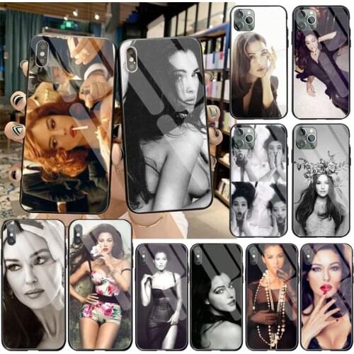 Sexy smoking girl Monica Bellucci Black Cell Phone Case Tempered Glass For iPhone 11 Pro XR XS MAX 8 X 7 6S 6 Plus SE 2020 case