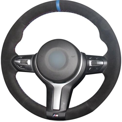 Black Faux Suede DIY Car Steering Wheel Cover for BMW (M Sport) 1 Series F20 F21 M135i M140i M235i M240i X1 F48 X2 F39 X3 F25