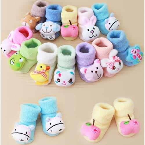 Baby Winter Cartoon Socks Newborn Kids Anti-slip Warm Socks Slipper Shoes Boots Baby Girls Boys Cotton Stocking Носки Детские