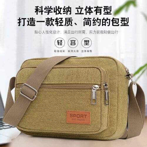Canvas Mens Shoulder Bag 2021 Japan and South Korea New Large Capacity Diagonal Briefcase Change Collection Wallet