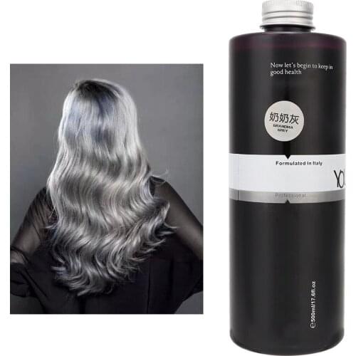 500ml DIY Hair Dye Coloring Cream Temporary Hair Dyeing Cream Beauty Salon Hair Care Tool(Grey )