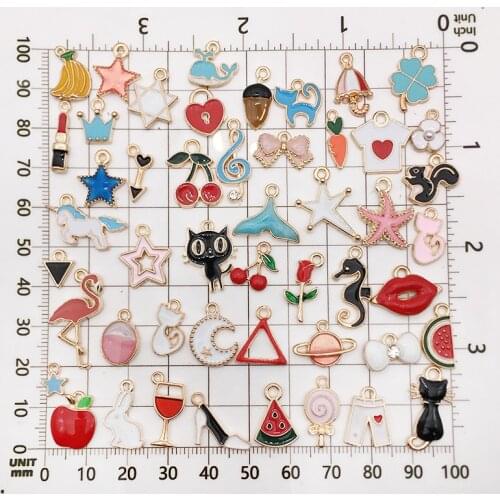 Tiny Folwer Enamel Charms Zinc Based Alloy Pendants Mixed Multicolor For DIY Trendy Jewelry Making,1 Set (Around100-150pcs)