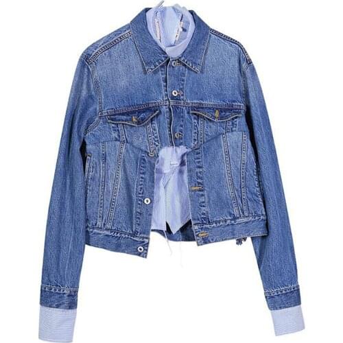 Leysye Women Jacket 2020 Autumn Winter Oversize Denim Jackets Washed Blue Jeans Coat Turn-down Collar Outwear Bomber Jacket